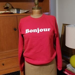 "Bonjour" sweatshirt red, medium